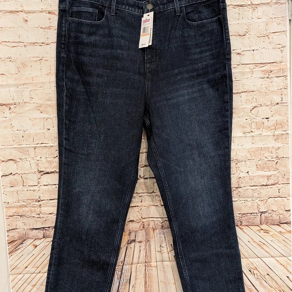 🎉 SALE 🎉 NWT Vineyard Vines Straight High Rise Crop Women's Dark Blue Jeans - Picture 12 of 15